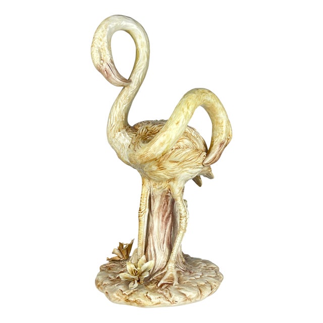 Original Ceramic Sculpture of Flamingo from Bassano, Italy, 1970s-1980s For Sale