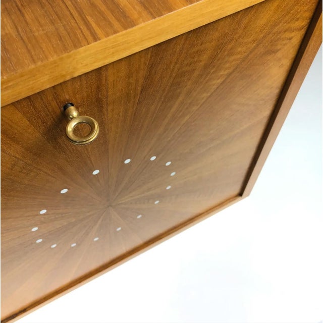 1930s French Sunburst Wood Wall Hung Desk Attributed to Maison Dominique For Sale - Image 10 of 11