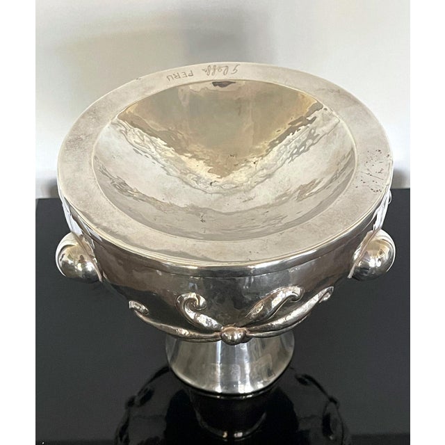1960s Sculptural Silver Center Bowl with Relief Surface Graziella Laffi For Sale In Atlanta - Image 6 of 12