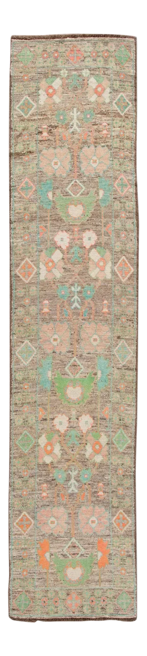 Colorful Modern Oushak Wool Runner