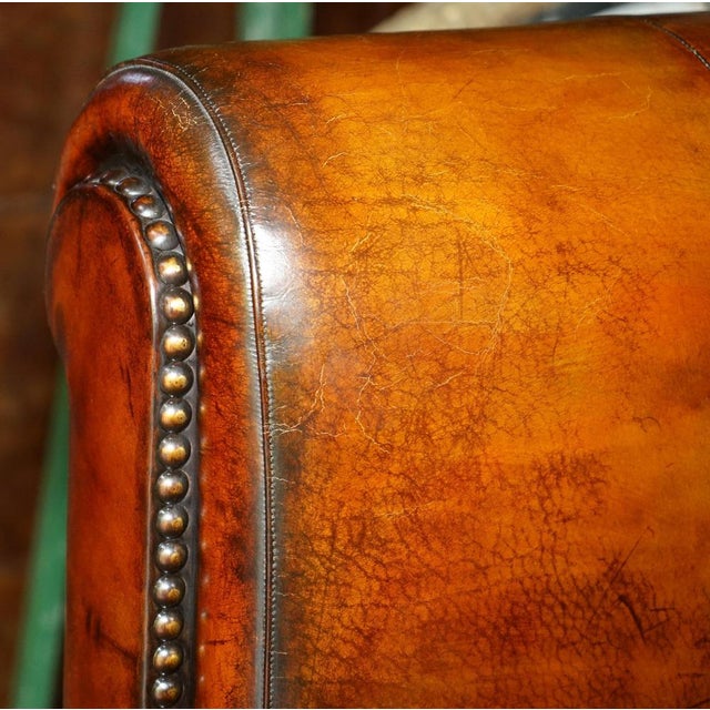 European King Bed Frame in Hand-Dyed Brown Leather from Ralph Lauren For Sale - Image 11 of 18