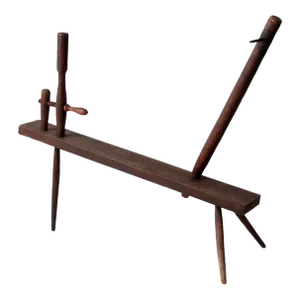 Antique Primitive Spinning Wheel Bench