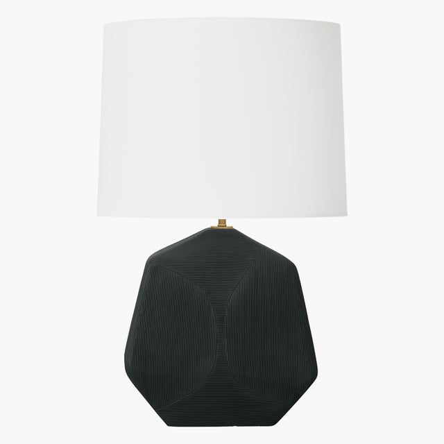 Ceramic Hable by Visual Comfort Studio Hable Tallulah Table Lamp in Rough Black Ceramic For Sale - Image 7 of 9
