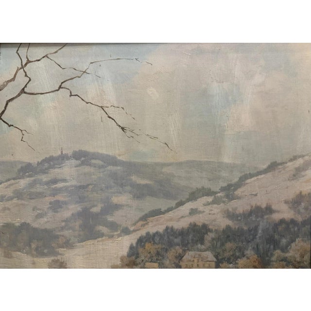 Blue Peter Schneider, Winter Landscape in the Rhön, Oil Painting on Canvas For Sale - Image 8 of 13