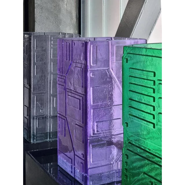 Glass Analogic Sci-Fi Violet Vase by Mut Design For Sale - Image 7 of 10