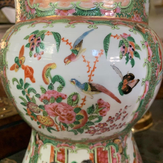 Rose Medallion Chinese Export Porcelain Ku Vase For Sale - Image 15 of 18