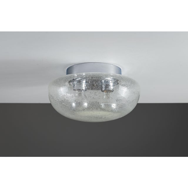 Glass Vintage Ceiling Lamp in Bubble Glass and Chrome, 1960s For Sale - Image 7 of 10