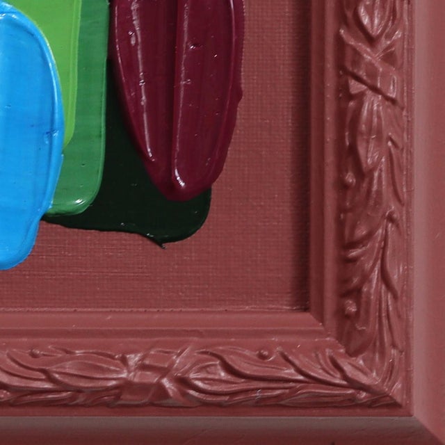 Wine - Framed Original Neutral Multicolor Abstract Acrylic Painting on Canvas Board by Shiri Phillips For Sale - Image 4 of 9