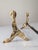 Metal Brutalist Sculptural Bronze Andirons, 1970s, Set of 2 For Sale - Image 7 of 15