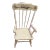 1970s Vintage White Wooden Children’s Nursery Rocking Chair With Black Etching and Music For Sale