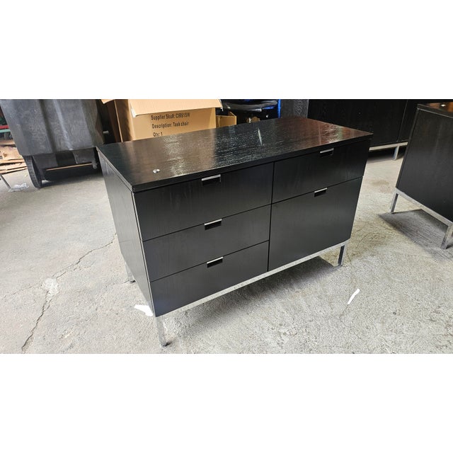 Florence Knoll Florence Knoll 2-Position 5-Drawer Wood Credenza in Black For Sale - Image 4 of 6