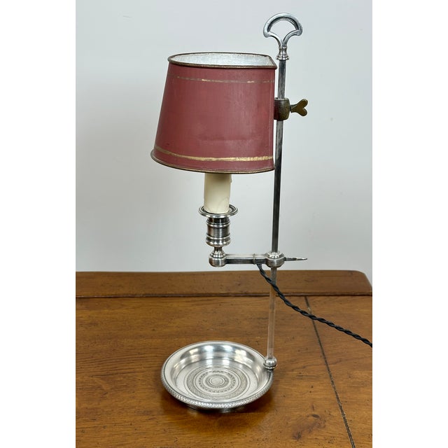 Metal 19th Century Quinquet Lamp in Silvered Metal, 1890s For Sale - Image 7 of 14