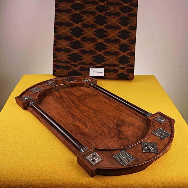 vintage handmade wooden tray Height: 50.5 Width: 30 This piece is attributed to the mentioned designer/maker. It has no...