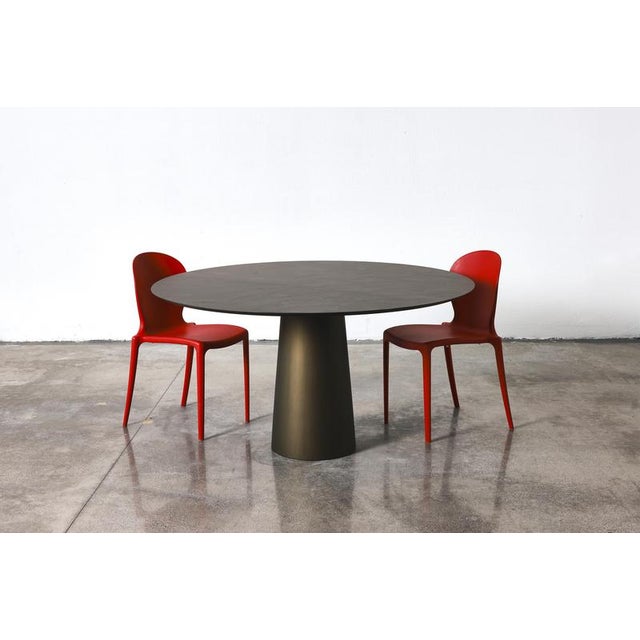 Contemporary Bronze Fungo 1400 Round Table with Concrete Frame by Disain1971 For Sale - Image 3 of 6