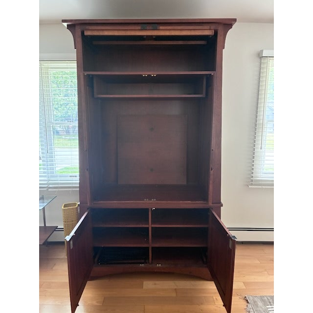 Brown Ethan Allen Entertainment Armoire For Sale - Image 8 of 8