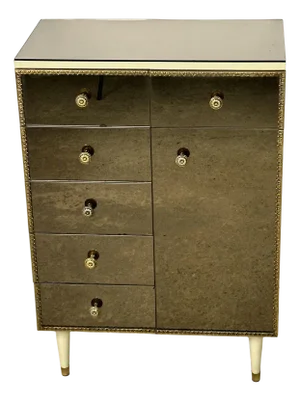 Vintage Italian Mirror Glass Chest of Drawers, 1960s