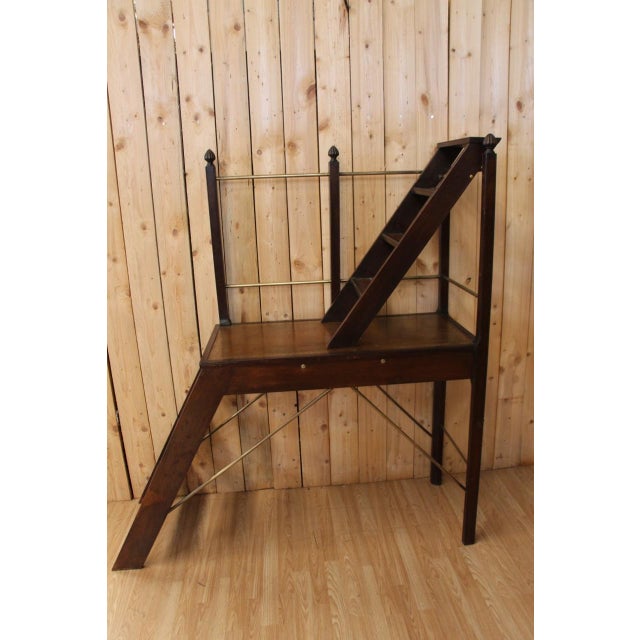 2-Tiered Library Stepladder, 1890s For Sale - Image 9 of 14