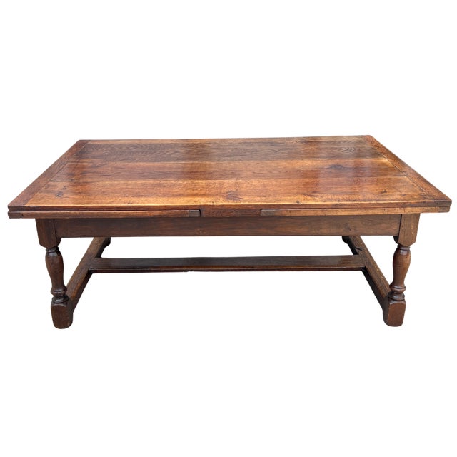 English 19th Century English Oak Draw-Leaf Coffee Table For Sale - Image 3 of 11
