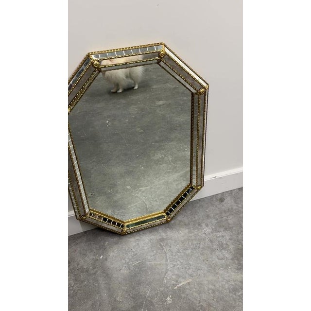 Vintage Spanish Neoclassical Hollywood Regency Wall Mirror, Spain, 1980s For Sale - Image 10 of 11