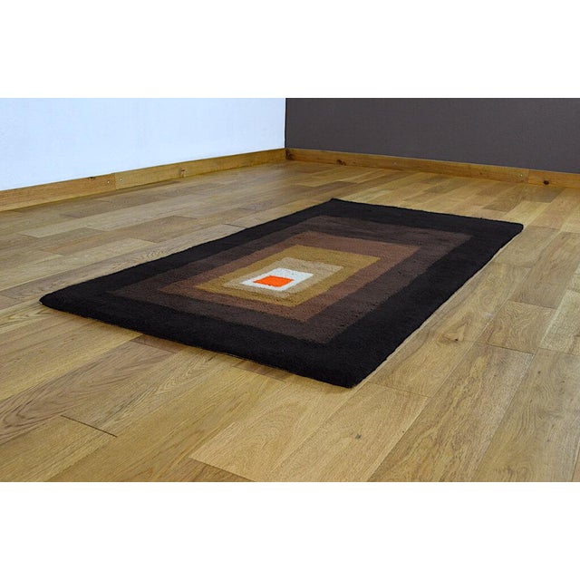 Vintage Modernist Rug by Ewald Kröner, 1970s, in Very Good conditions. Designed 1970 to 1979 This piece has an attribution...