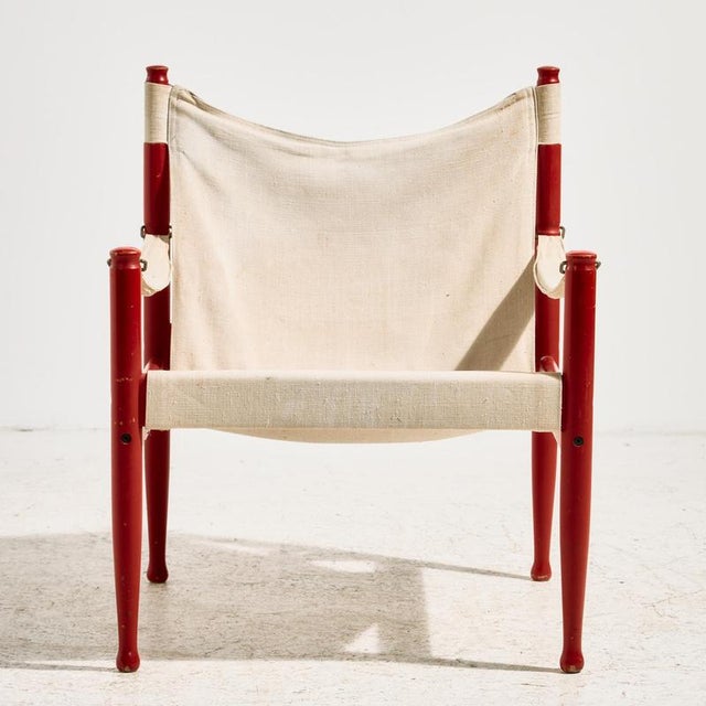 1960s Set of Model 30 Safari Lounge Chair and Ottoman by Erik Wørts for Niels Eilersen, 1960s For Sale - Image 5 of 18