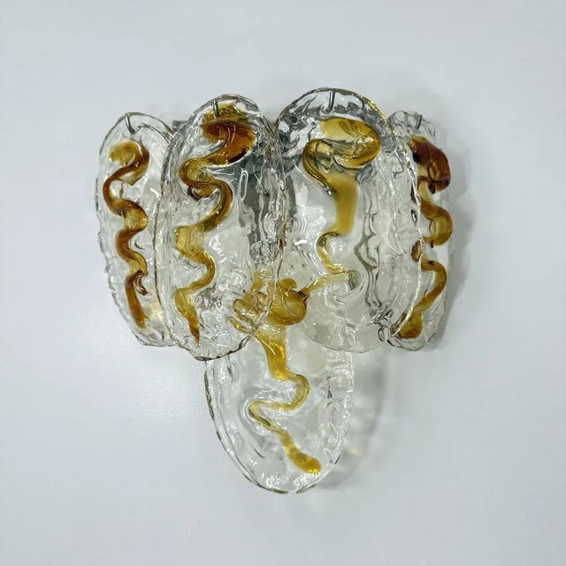 Mid-Century Modern Vintage Italian Murano Glass Wall Lamp, 1970s For Sale - Image 3 of 18