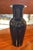 Murano black glass vase, 1960 signed Barovier on the base. The vase features an elegant conical shape with a long neck and...