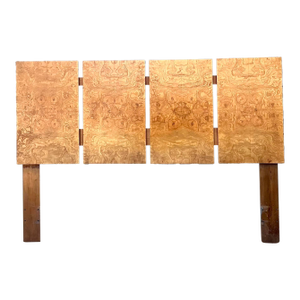 Vintage 70s Burl Wood Panel Full Headboard