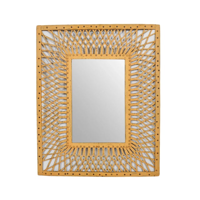 Late 20th Century Vintage Peach Iron Work Mirror For Sale - Image 5 of 5