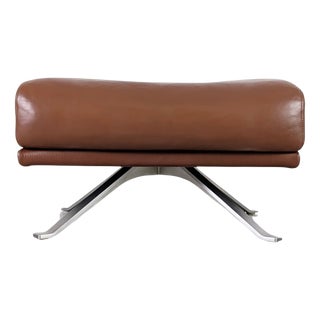 Brown Leather Ottoman from Rolf Benz For Sale