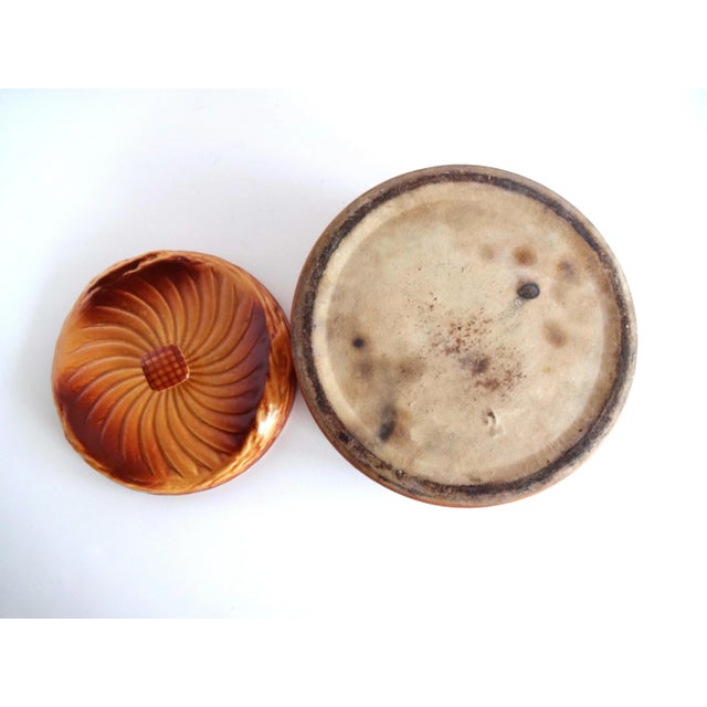 Ceramic Antique French Trompe l'Oeil Puff Pastry Brown Faience Terrine For Sale - Image 7 of 13