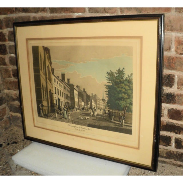 Antique Broadway From the Bowling Green Ny Lithograph Engraved Print Signed R Varin For Sale - Image 10 of 13