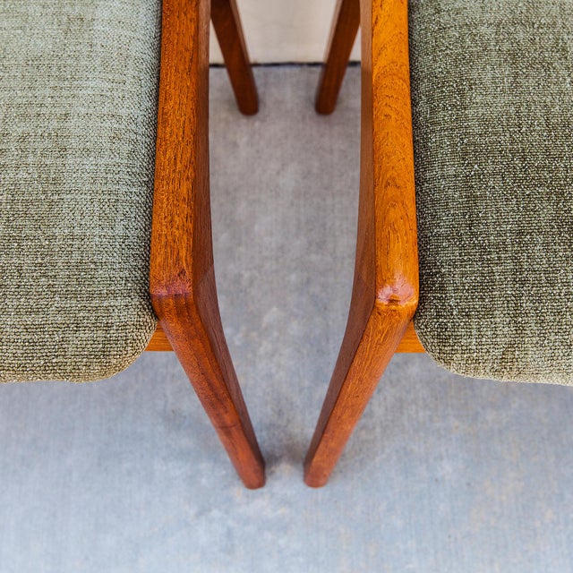 1980s Vintage Danish Modern Mid Century Teak Slat Back Dining Chairs For Sale - Image 5 of 15