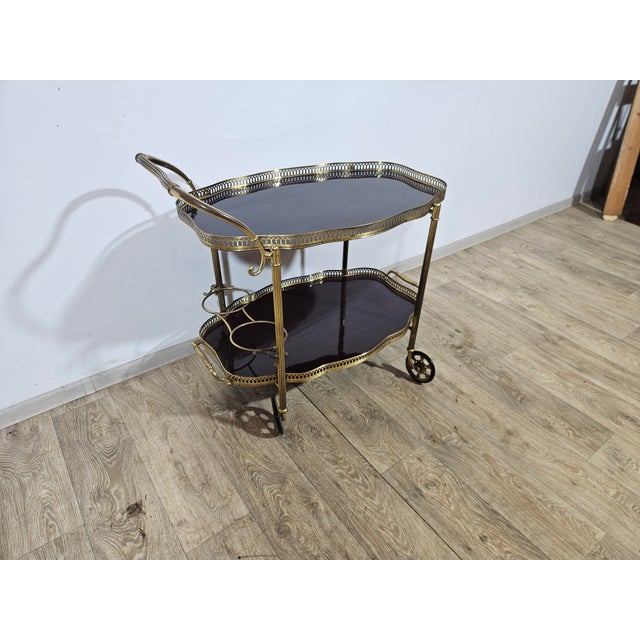 Vintage French Bar Cart from Maison Jansen, 1960s For Sale - Image 17 of 18