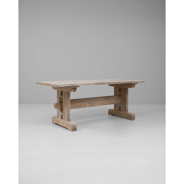 Tan Mid 20th Century France Tan Wood Dining Table For Sale - Image 8 of 10