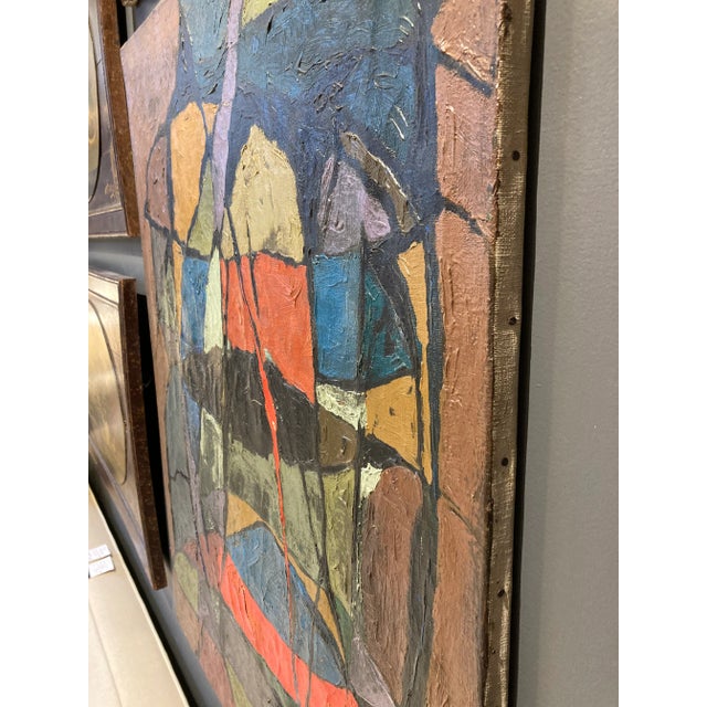 Paint Signed Mario Marques Mid 20th Century Spanish Abstract Impasto Painting For Sale - Image 7 of 13