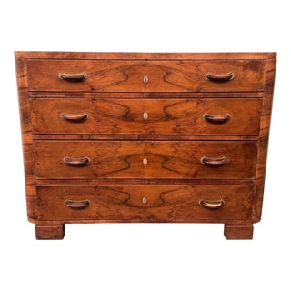 Vintage Italian Chest of Drawers in Burl Wood, 1930s For Sale