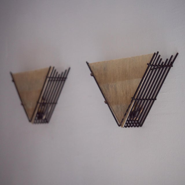 Vintage Wall Lamps in Metal and Fiberglass, 1960s, Set of 2 For Sale - Image 3 of 9