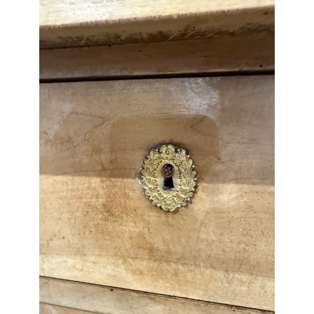 Wood 19th Century French Empire Style Bleached Commode With Marble Top For Sale - Image 7 of 7