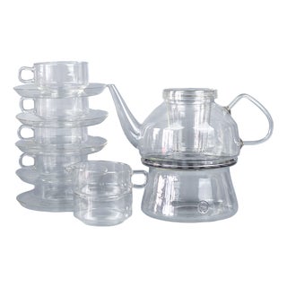 Glass Tea Service by Ilse Decho, 1960s-1980s, Set of 14 For Sale
