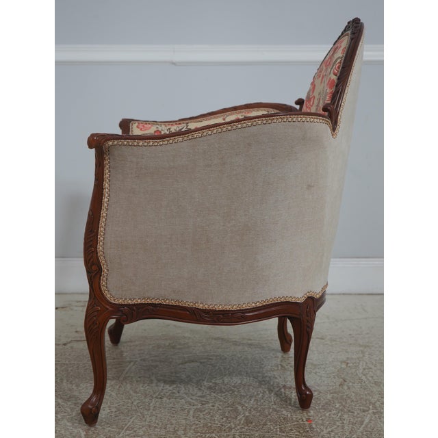 French Pair French Louis XV Newly Upholstered Bergere Armchairs For Sale - Image 3 of 18