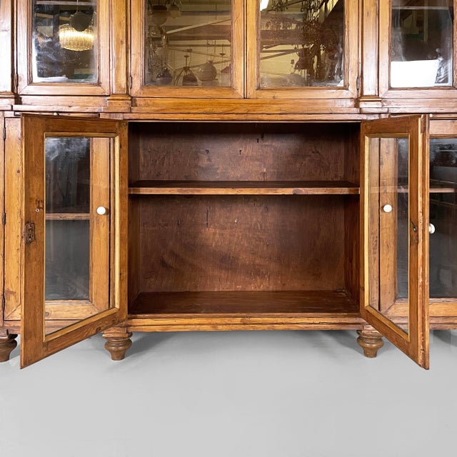 Italian Mid-19th Century Style Sideboard in Wood and Glass, 1930s For Sale - Image 18 of 18