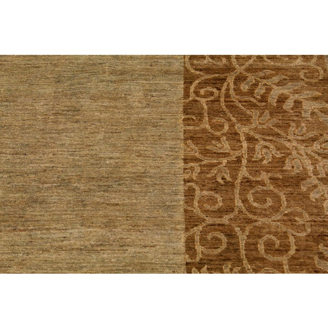 Modern Ziegler Green/Brown Wool Rug - 8'11'' X 11'10'' For Sale In New York - Image 6 of 10