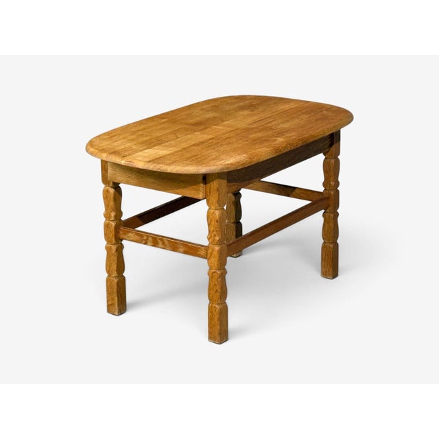 Henning Kjaernulf Style, Side Table, Oak, Denmark, 1970s For Sale - Image 4 of 11
