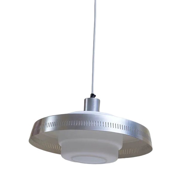 Aluminium and Glass Hanging Lamp For Sale