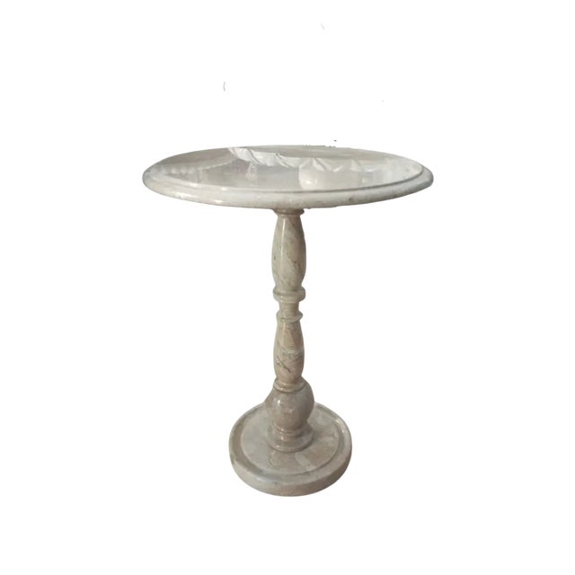Vintage French Marble Pedestal Side Table For Sale - Image 4 of 5