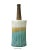 Modern Oval Shape Flat Tall Neck Ceramic Turquoise Bamboo Decor Vase For Sale - Image 4 of 5