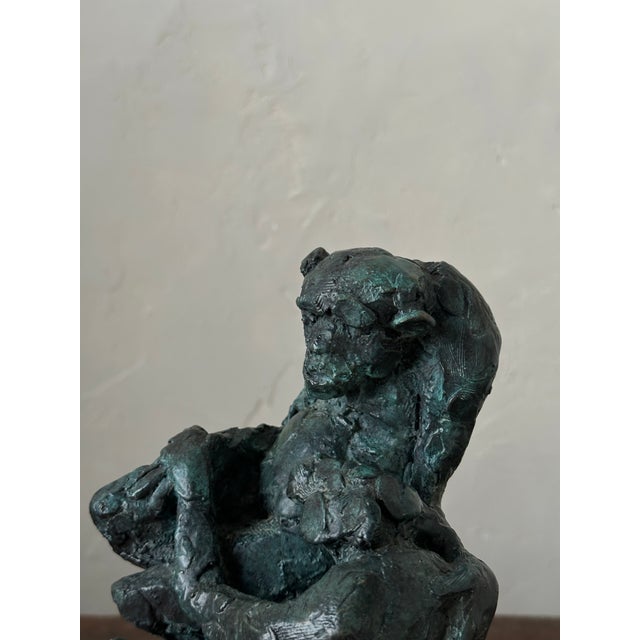 20th Century Solid Bronze Chimpanzee Sculpture For Sale - Image 6 of 10