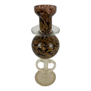 Murano Art Glass Candle Holder With Gold Inclusions and Gold Dust