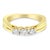 Gorgeous three stone ring that displays a classic and graceful design. The delicate prongs embrace three brilliant round-...